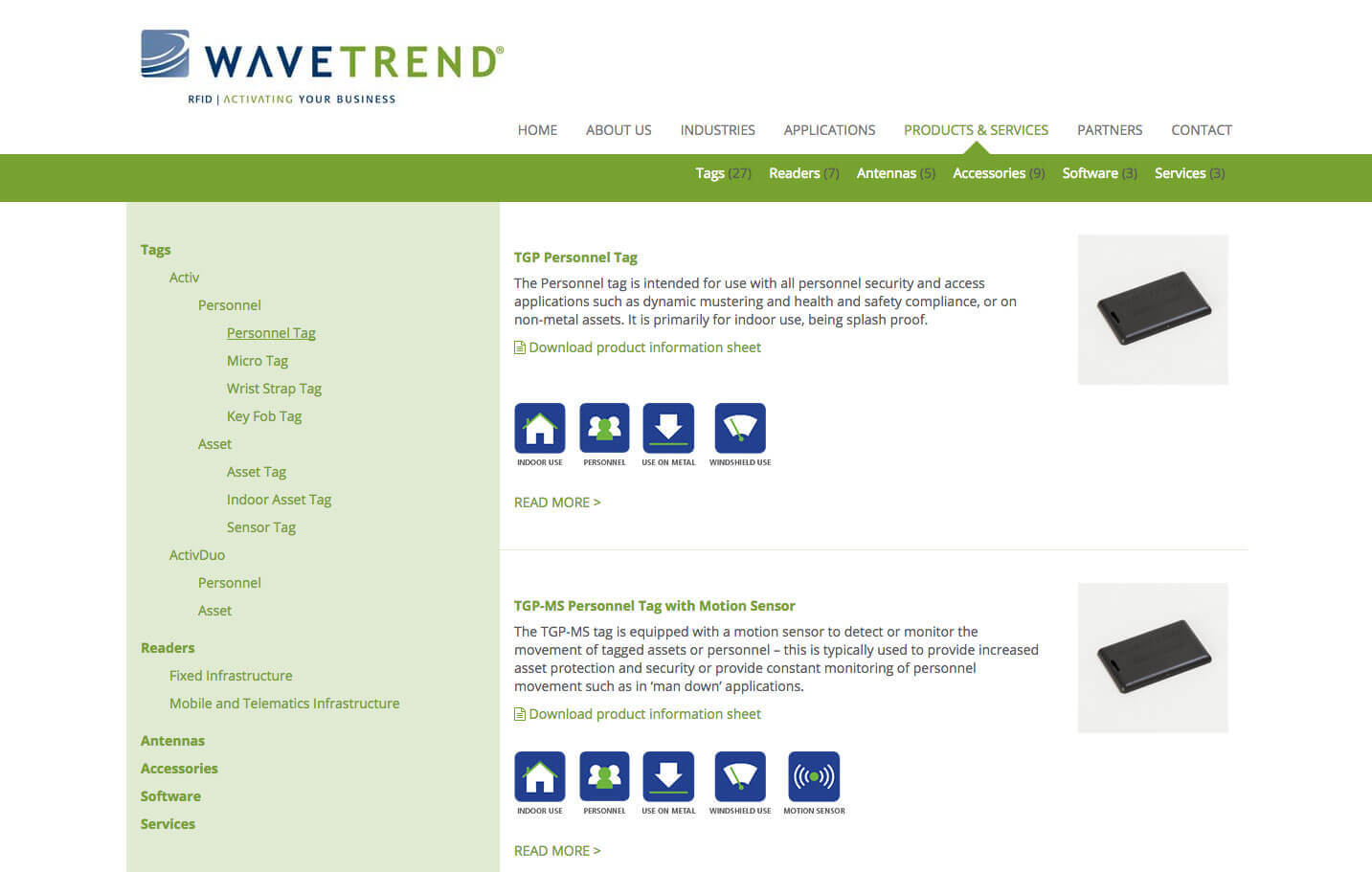 Wavetrend - Products page