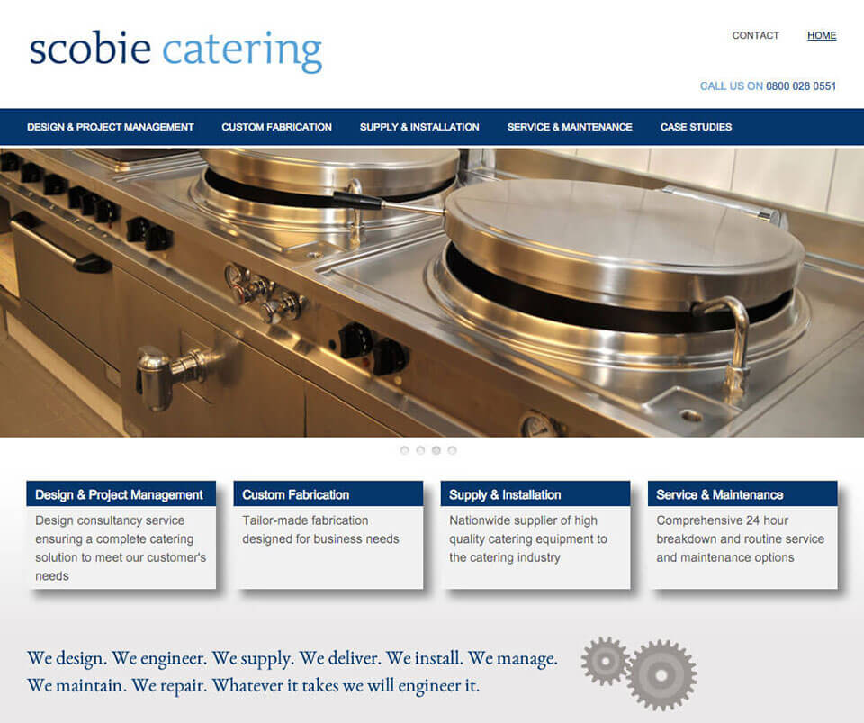 Web design portfolio - Scobie Catering
